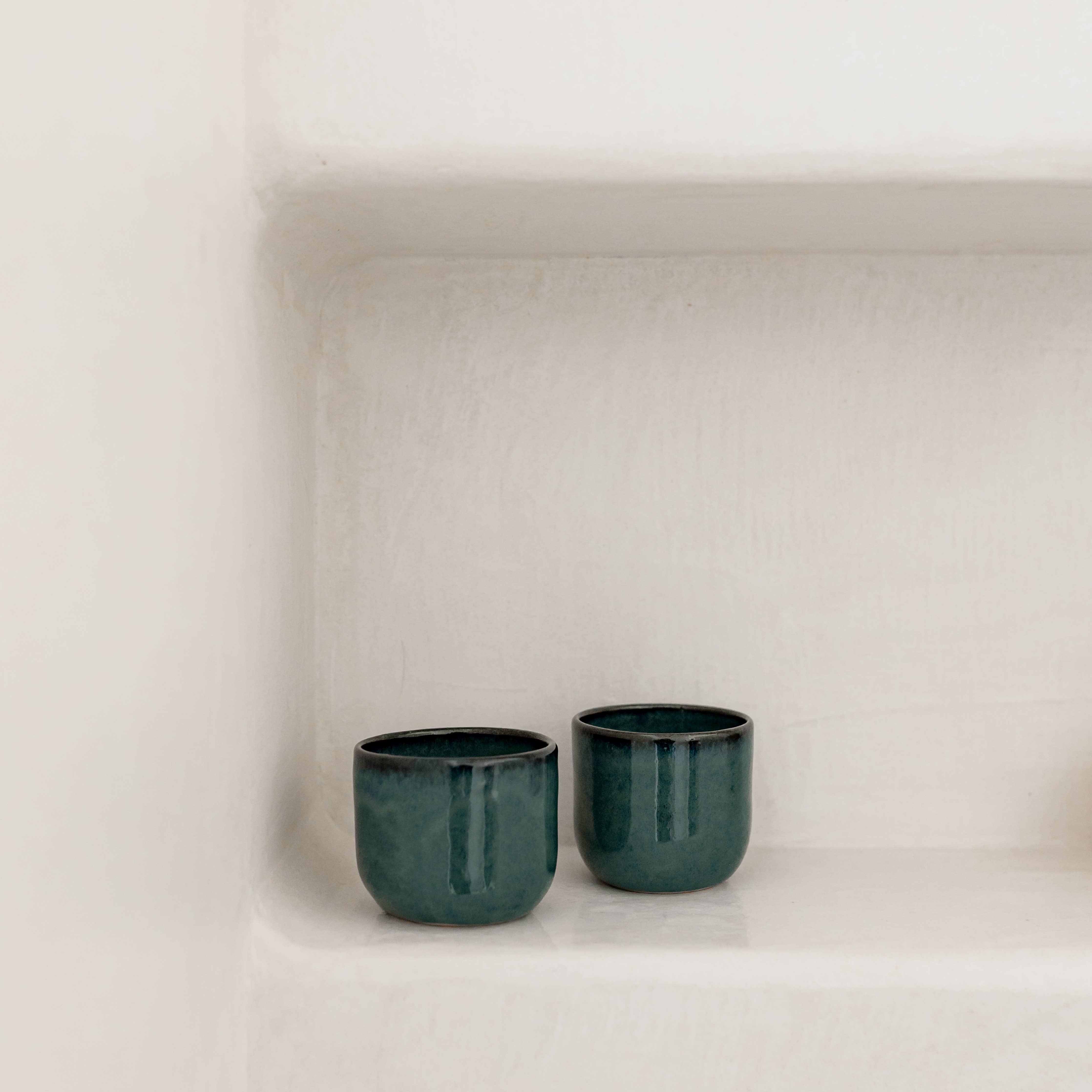 Handmade artisanal espresso coffee cup: Seabed