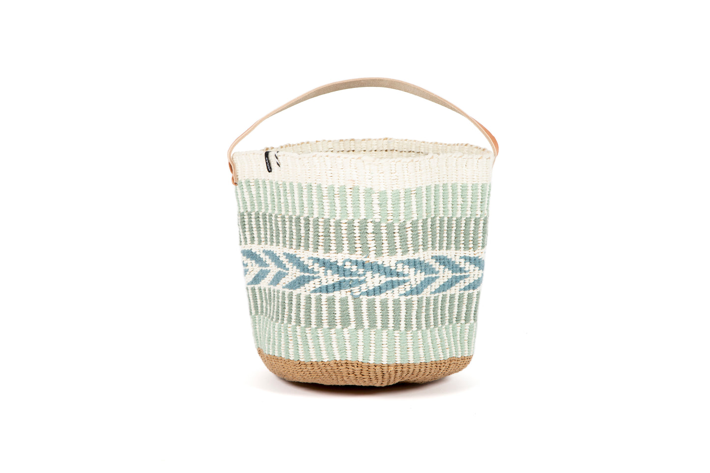 PAMBA BASKET WITH HANDLE,  Light Green Wave S