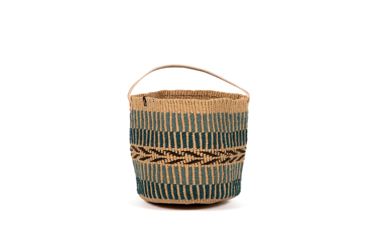 PAMBA BASKET WITH HANDLE,  Green Wave S
