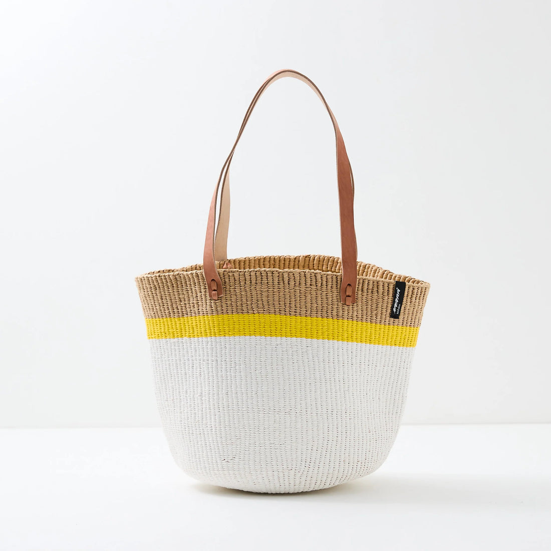 Kiondo Shopping Basket, Yellow Stripe