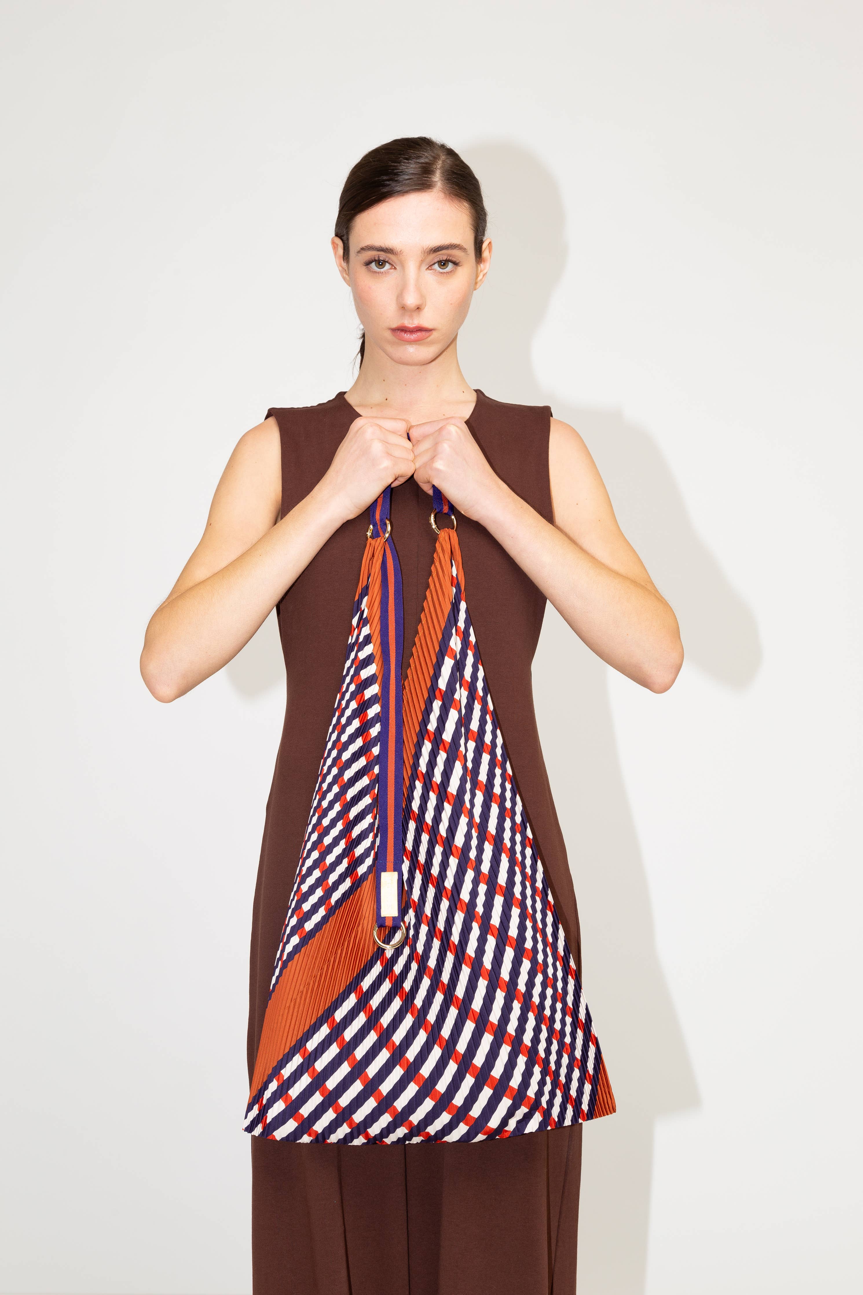 Sophia Terracotta Pleated Y-Bag