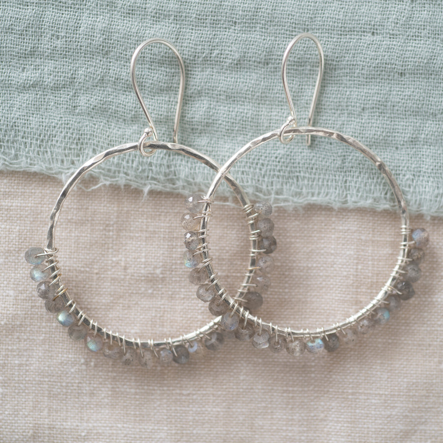 KINDNESS LABRADORITE EARRINGS, Silver Plated