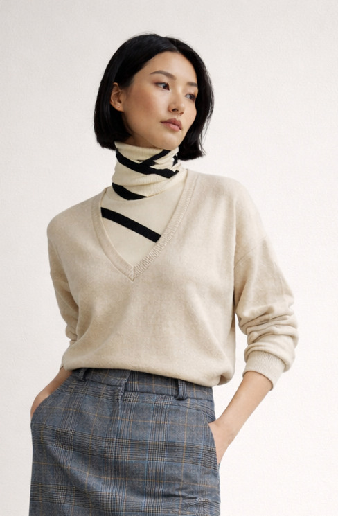 V-Neckline Knit, Secondlife