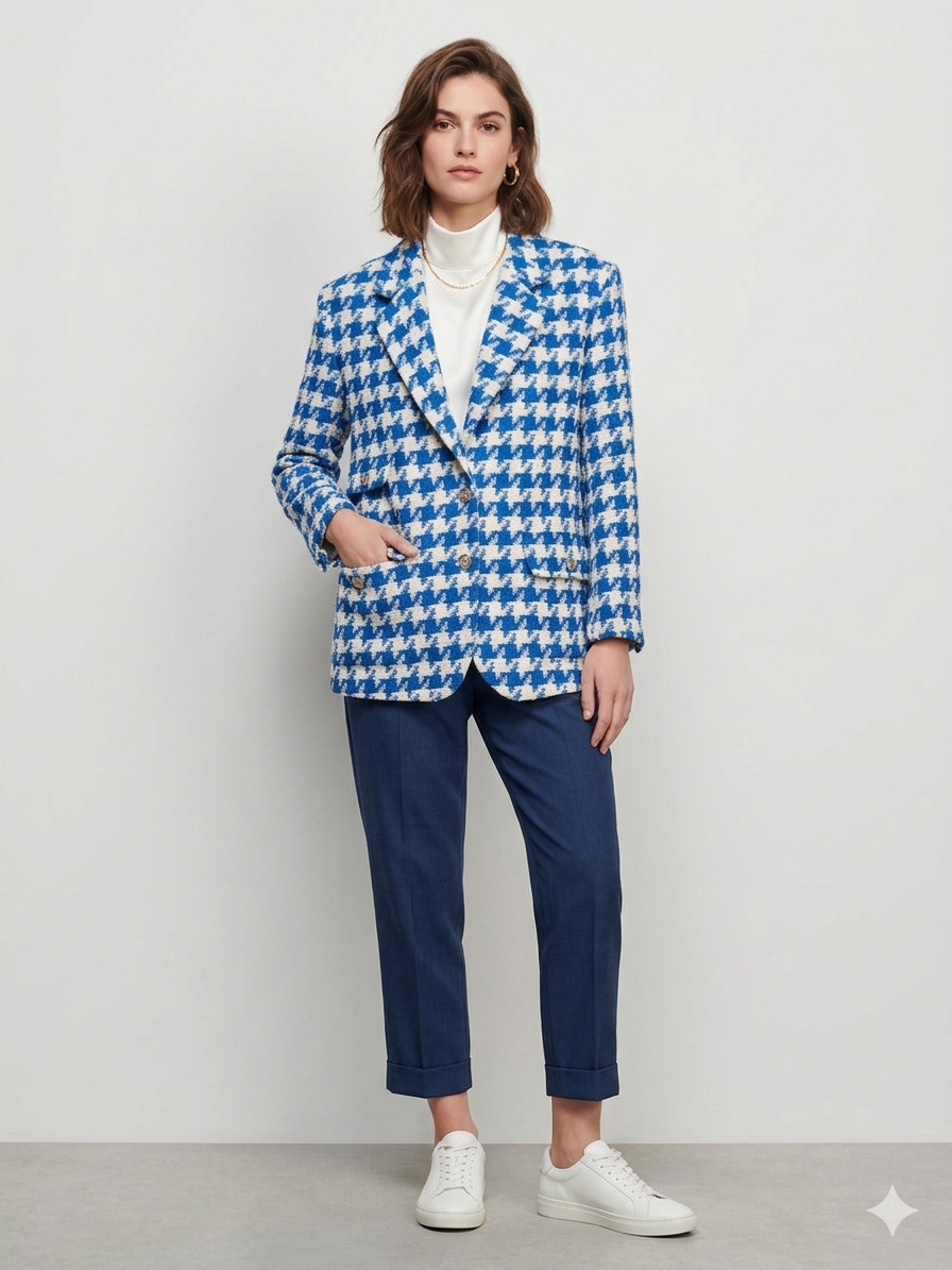 Blue/White Carro Blazer