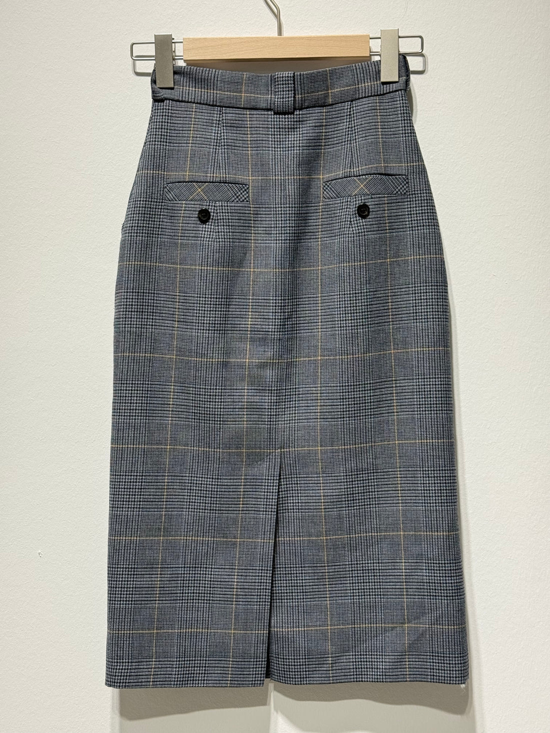 Checked Midi Pencil Skirt