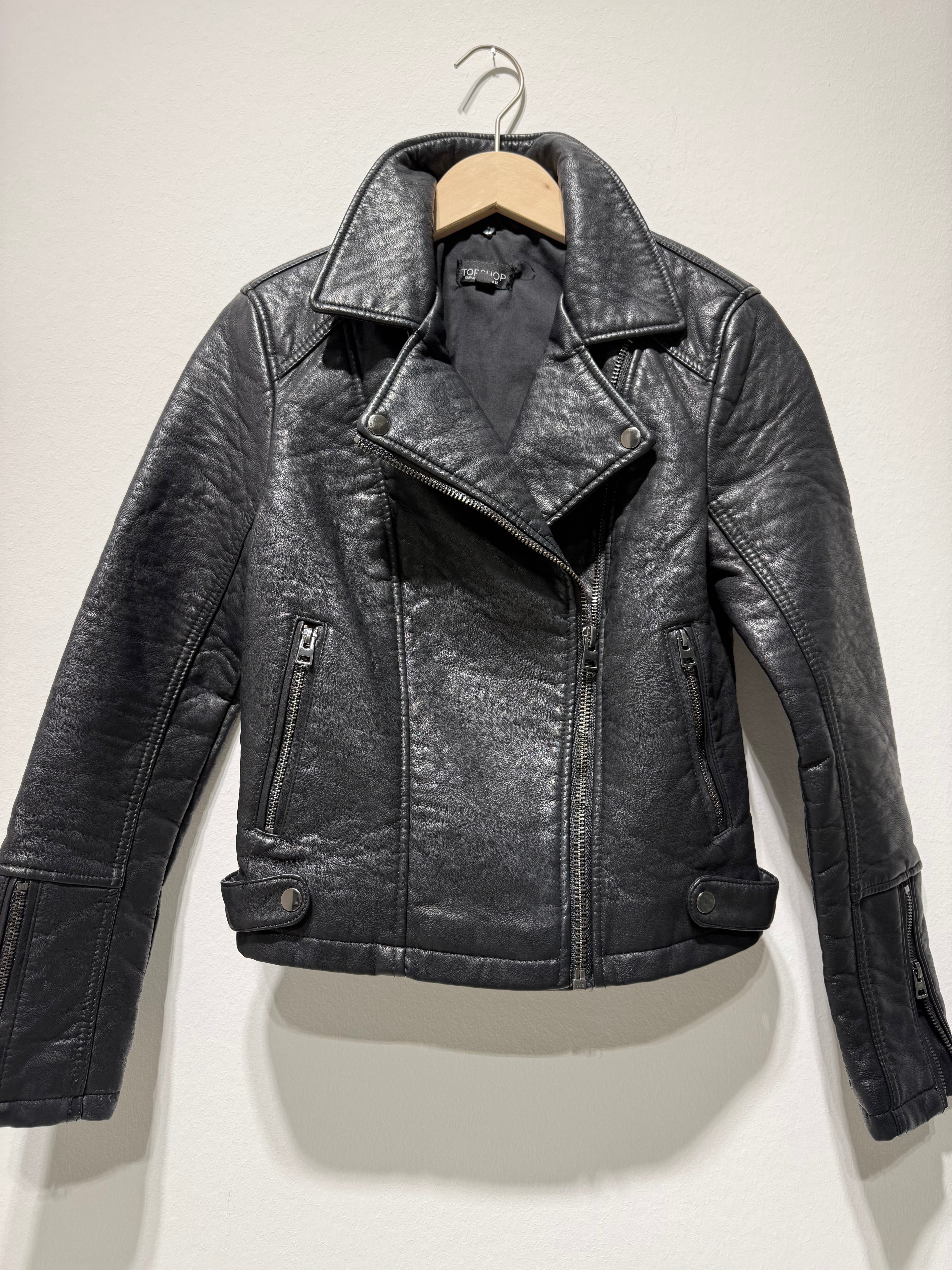 Biker Vegan Leather Jacket, Secondhand