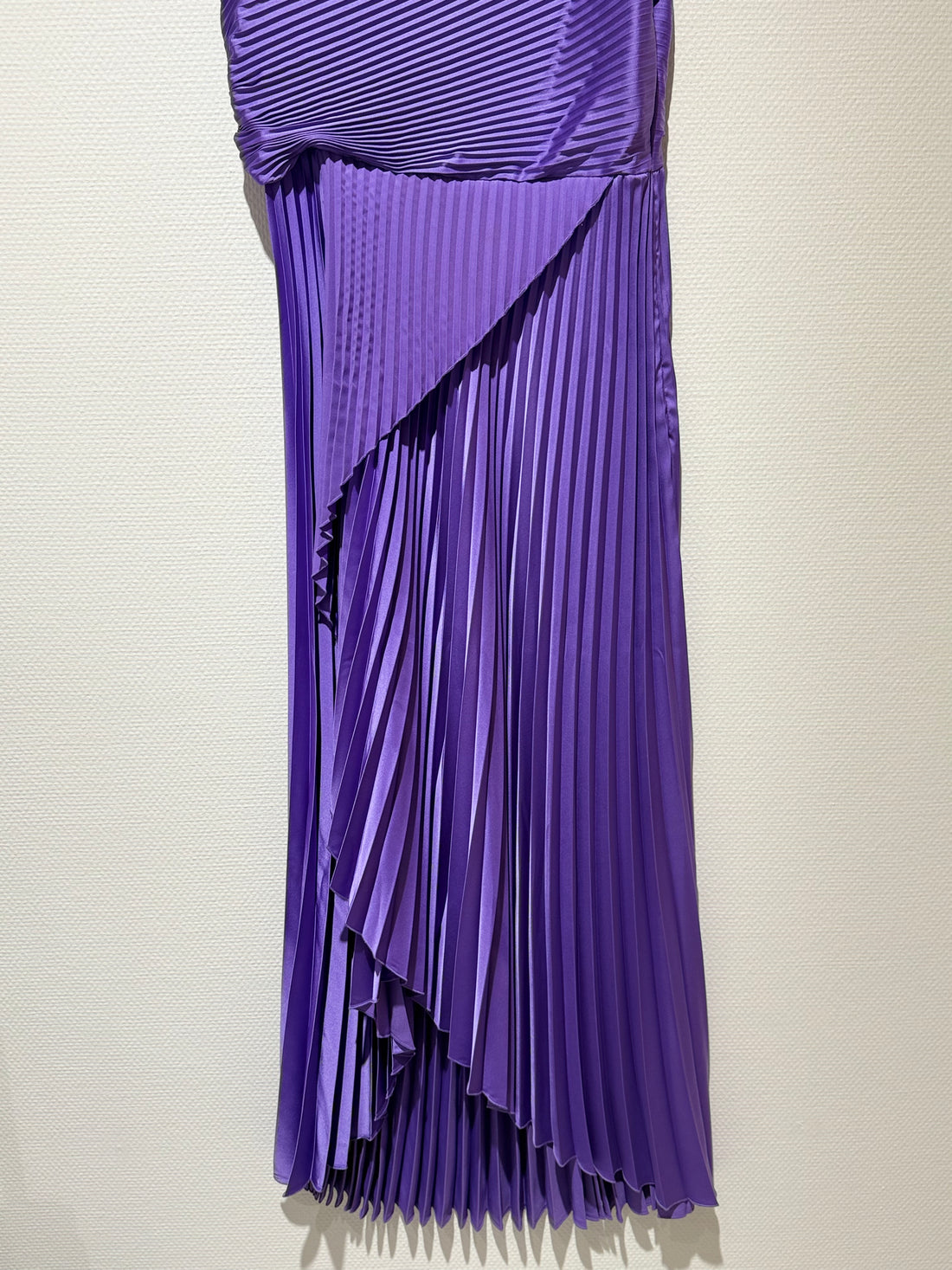One-Shoulder Pleated Gown