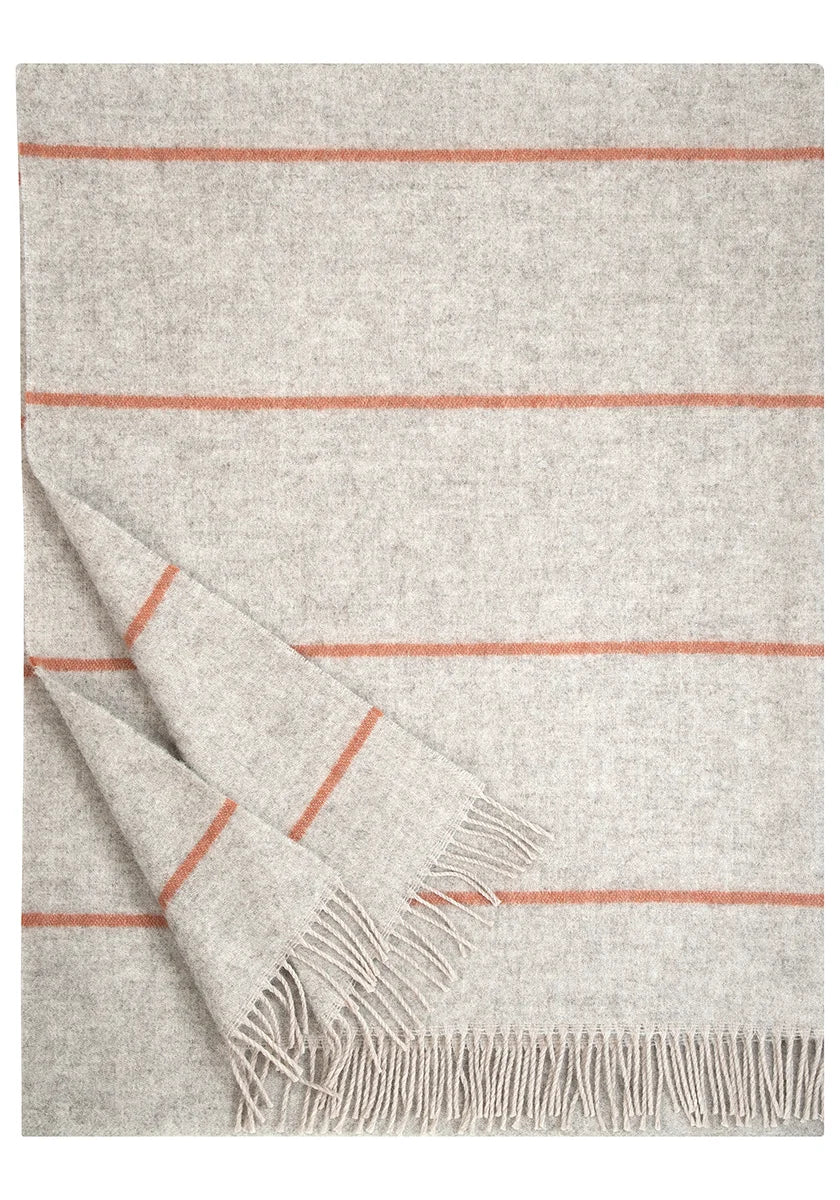 Halla Wool Blanket, Beige/Cinnamon