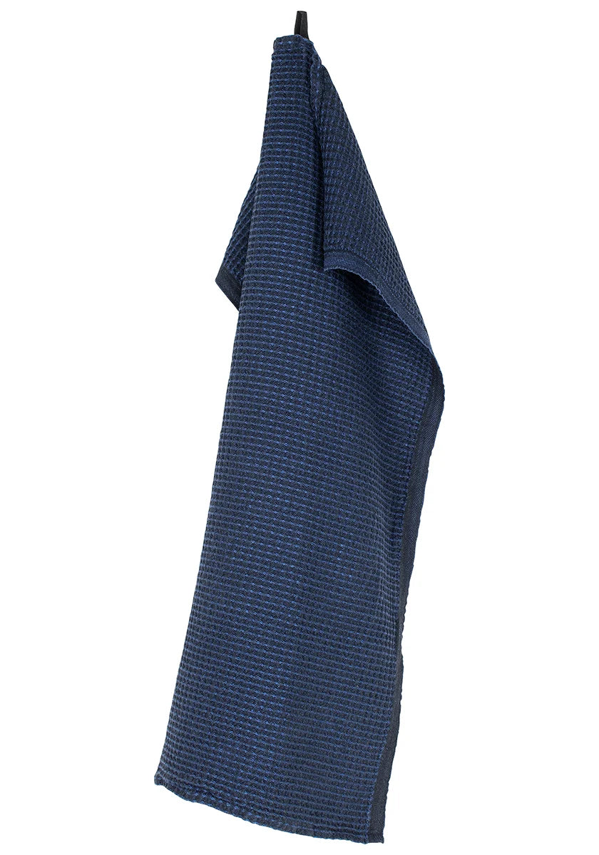 Maija Kitchen Towel, Black/Blueberry