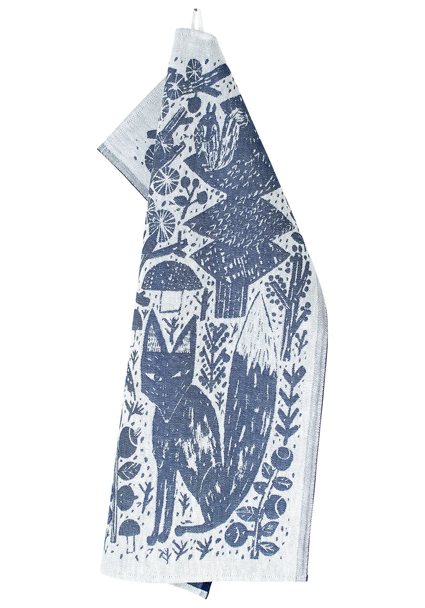Metsikkö Kitchen Towel, White/Blueberry