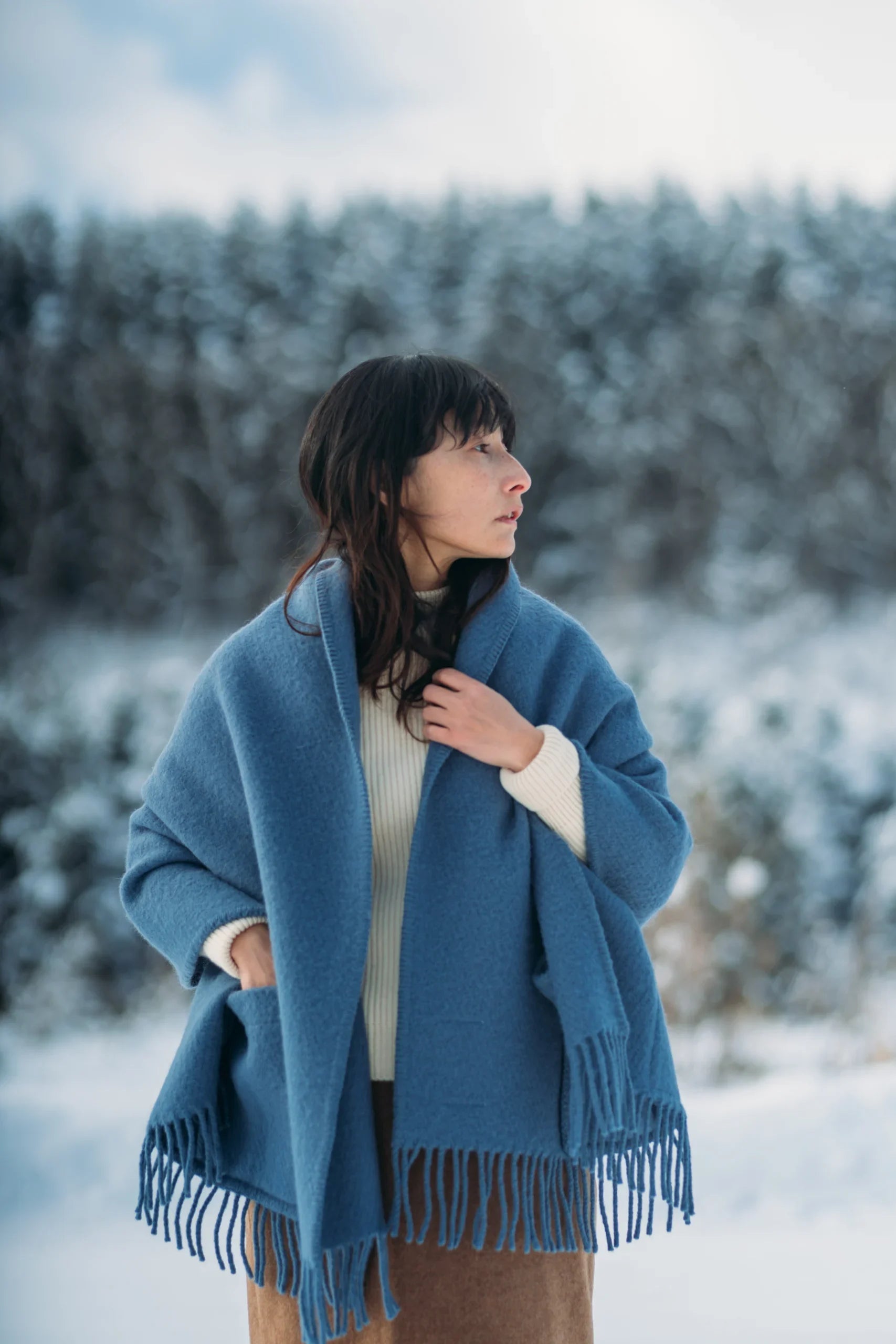 Uni Pocket Scarf, Rainy Blue