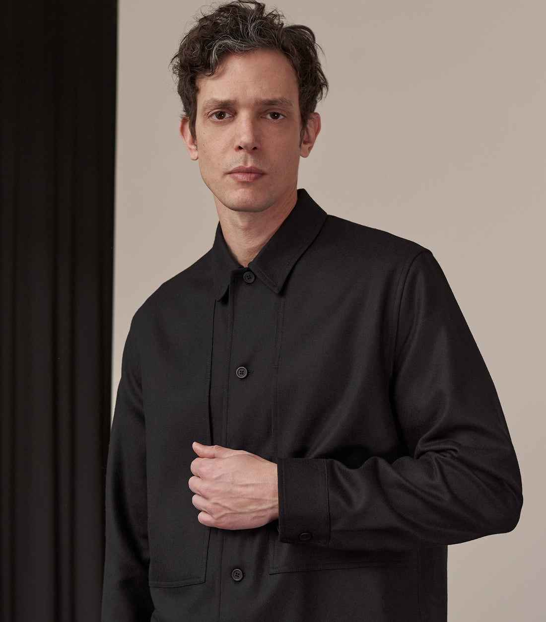 Owe Overshirt, Wool Black