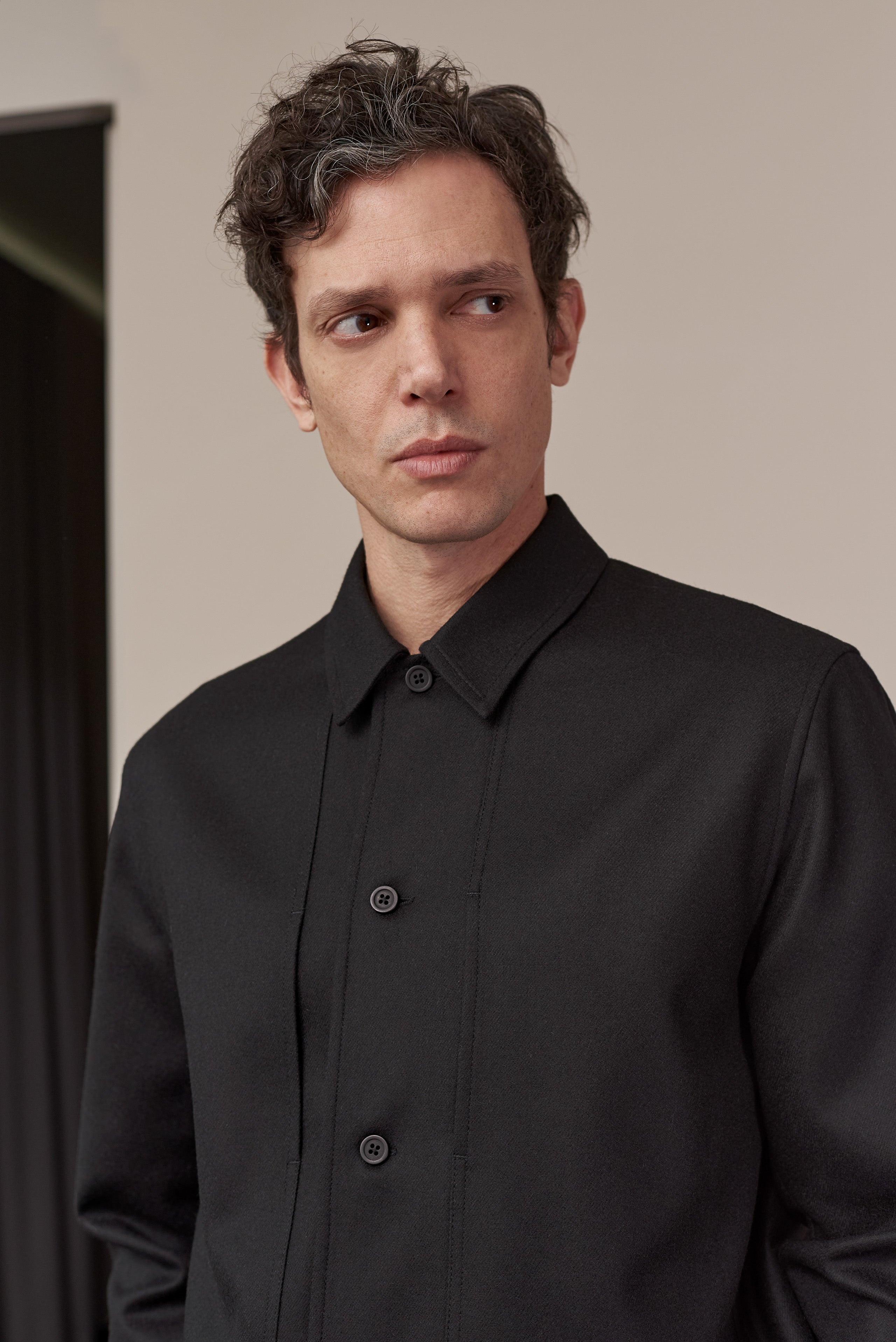 Owe Overshirt, Wool Black