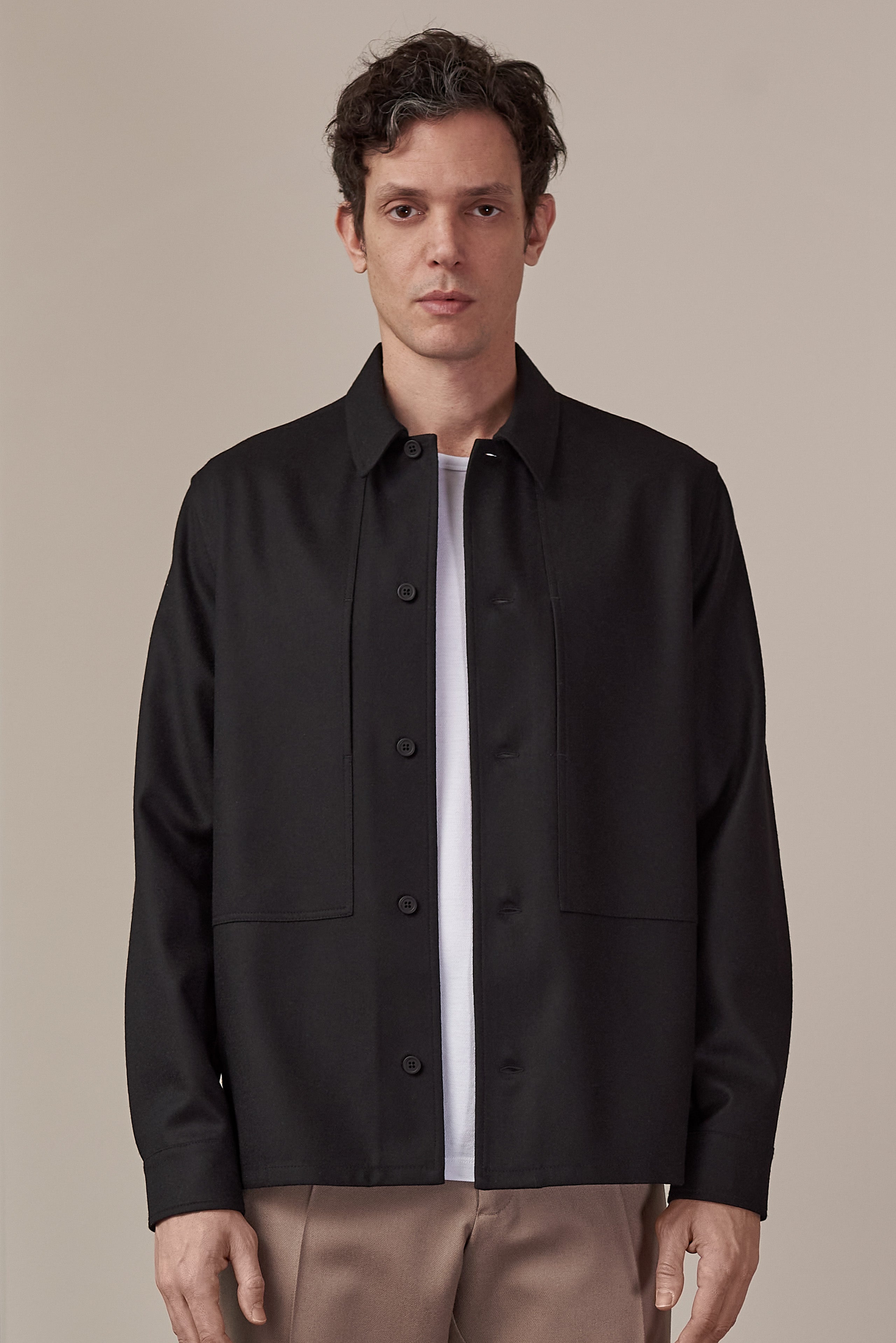Owe Overshirt, Wool Black