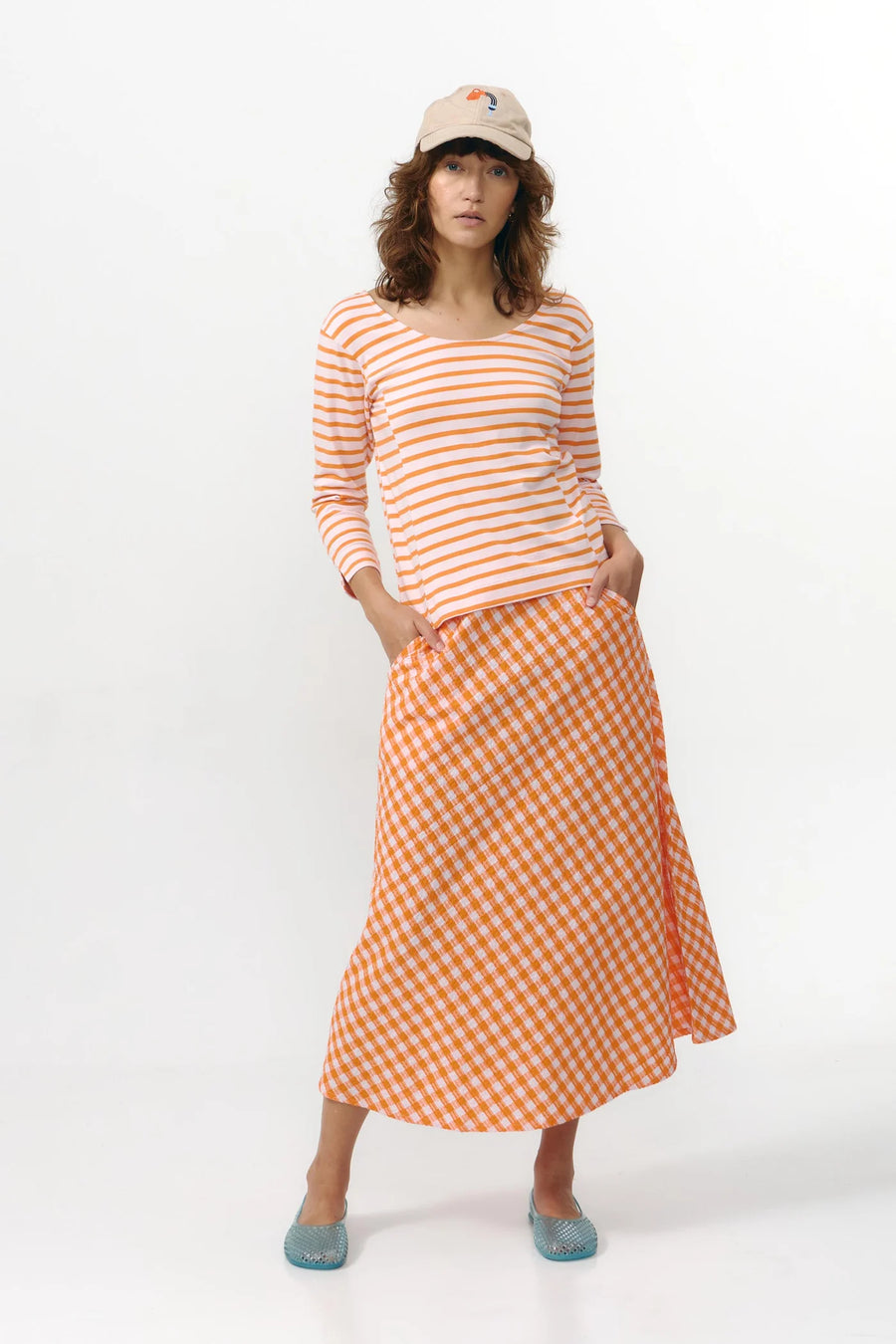 Bonao Top, orange gestreift