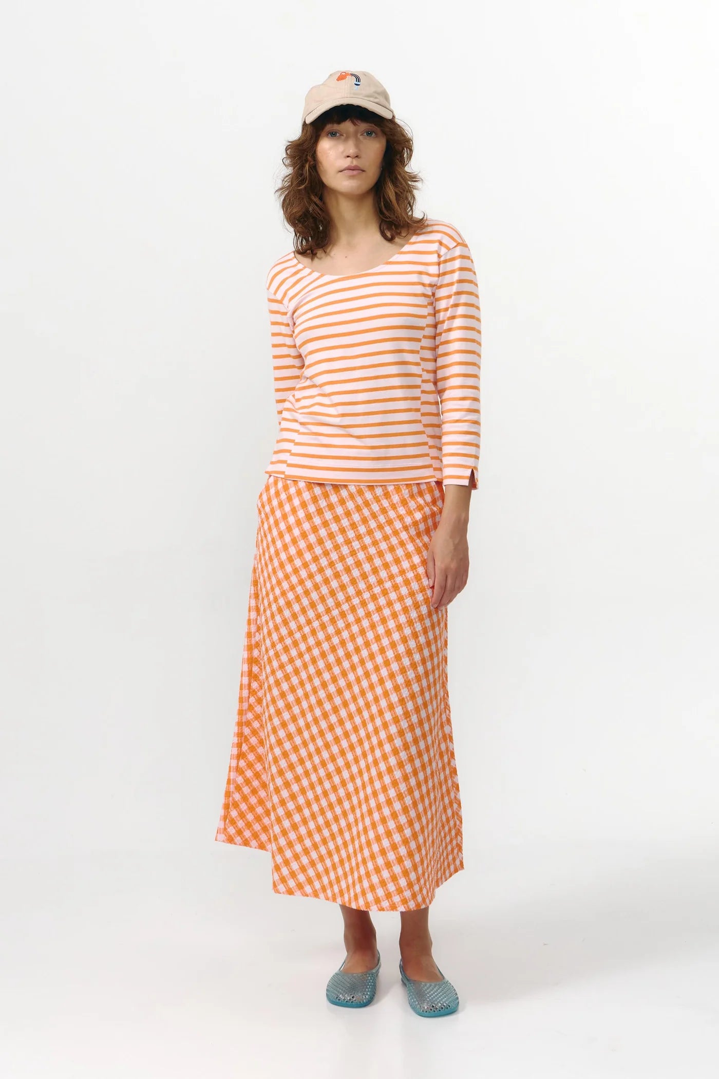 Bonao Top, Orange Stripe