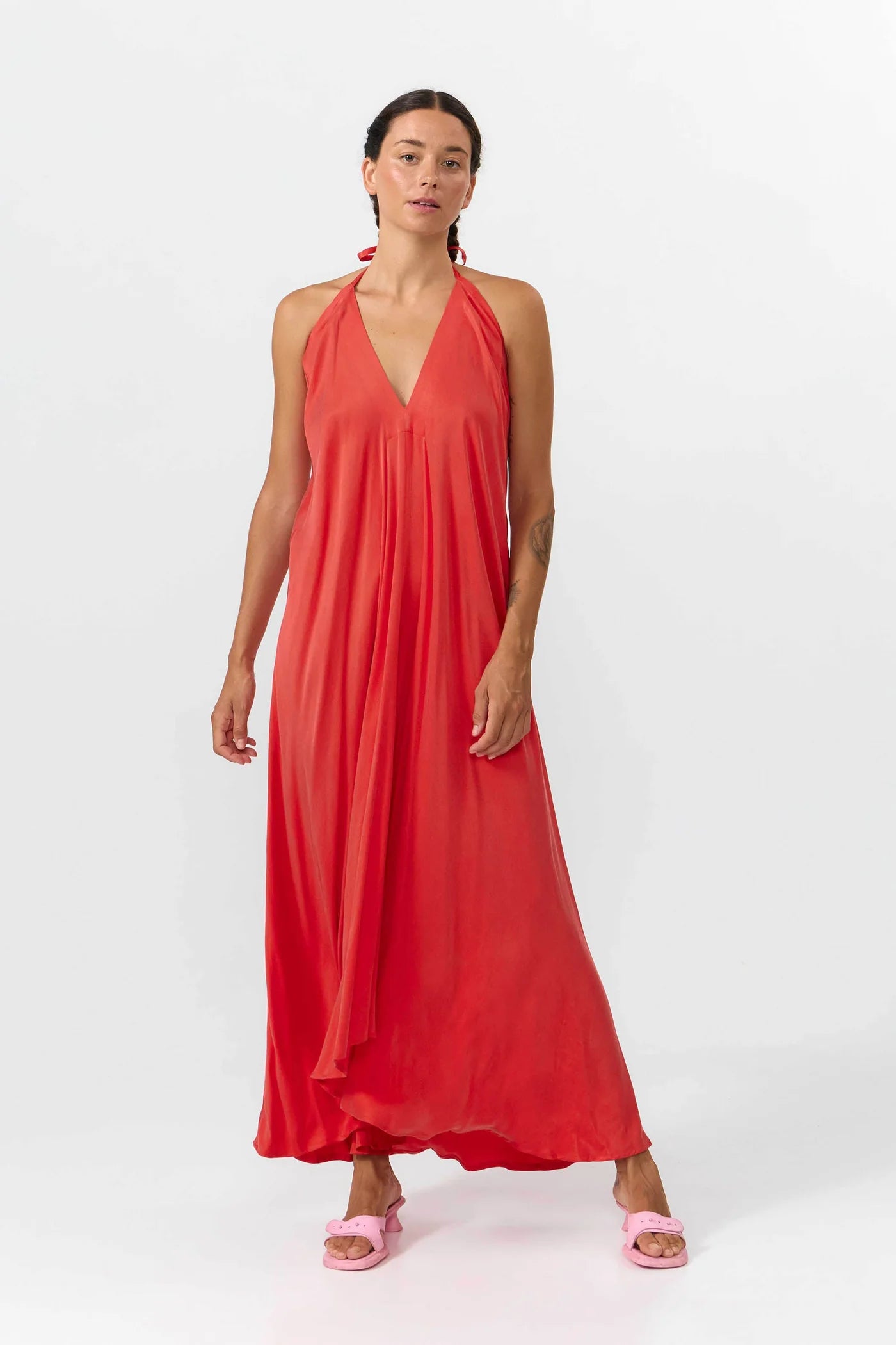 MP Long Dress, Cupro Red