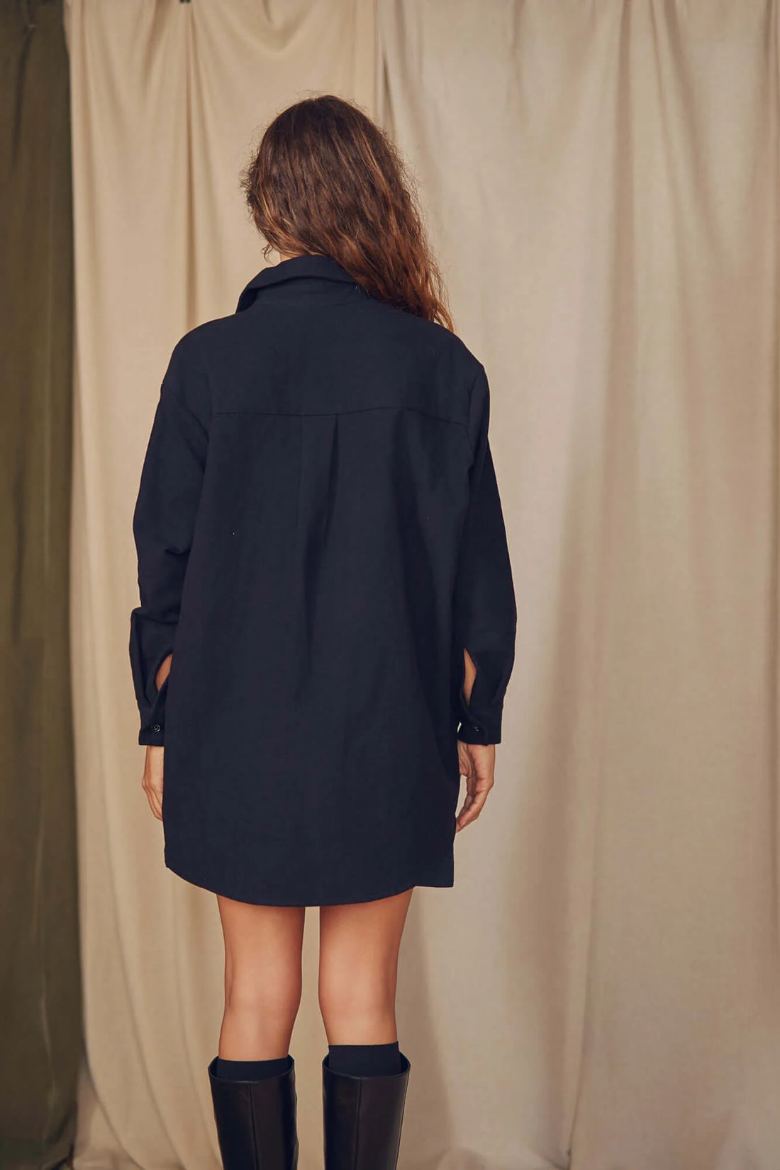 Organic Cotton Oversized Shirt, Black