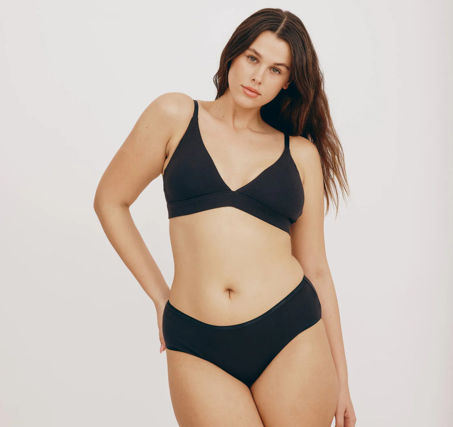 Core Triangle Bralette, Schwarz