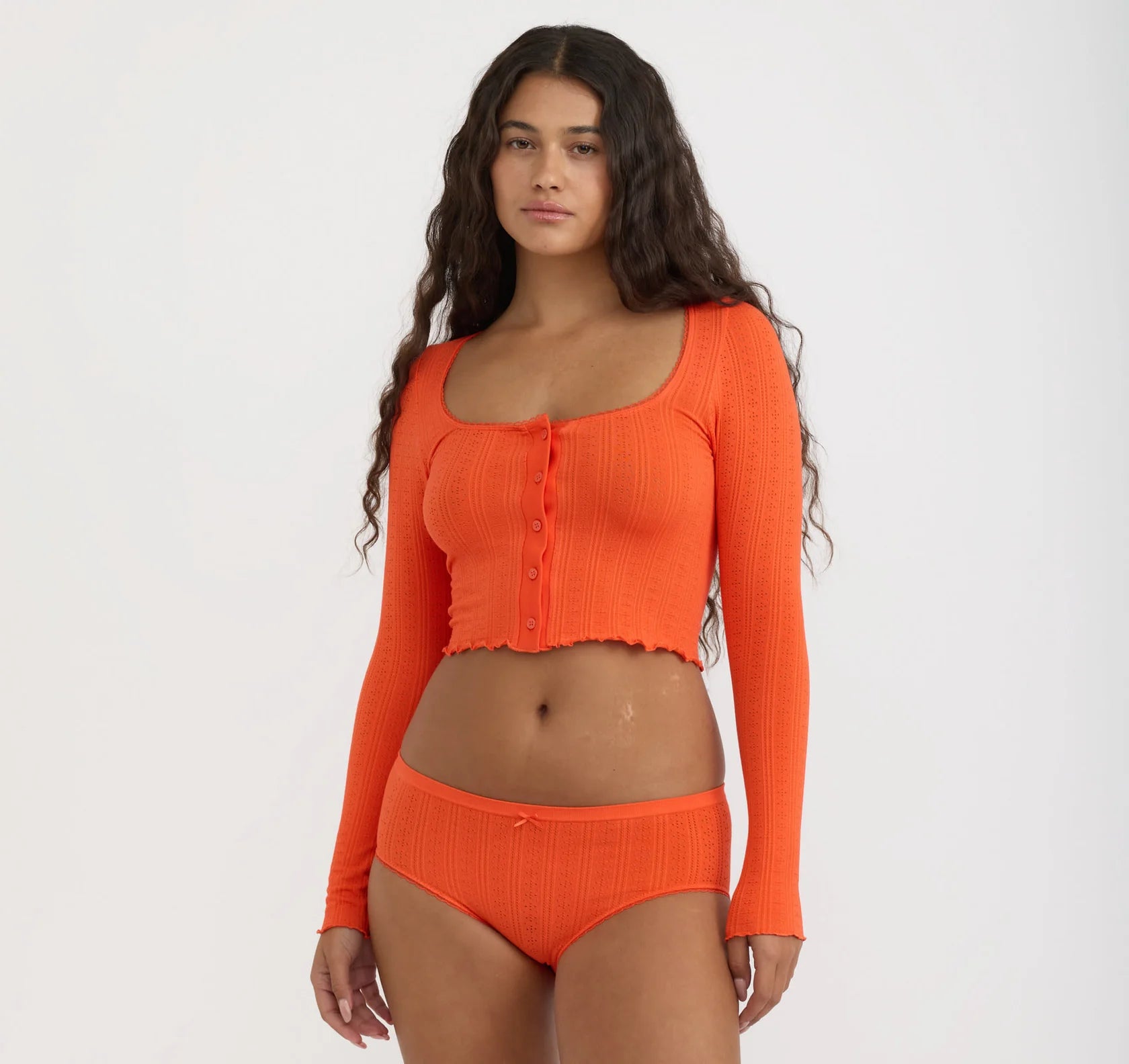 Pointelle Hipster, Vibrant Red