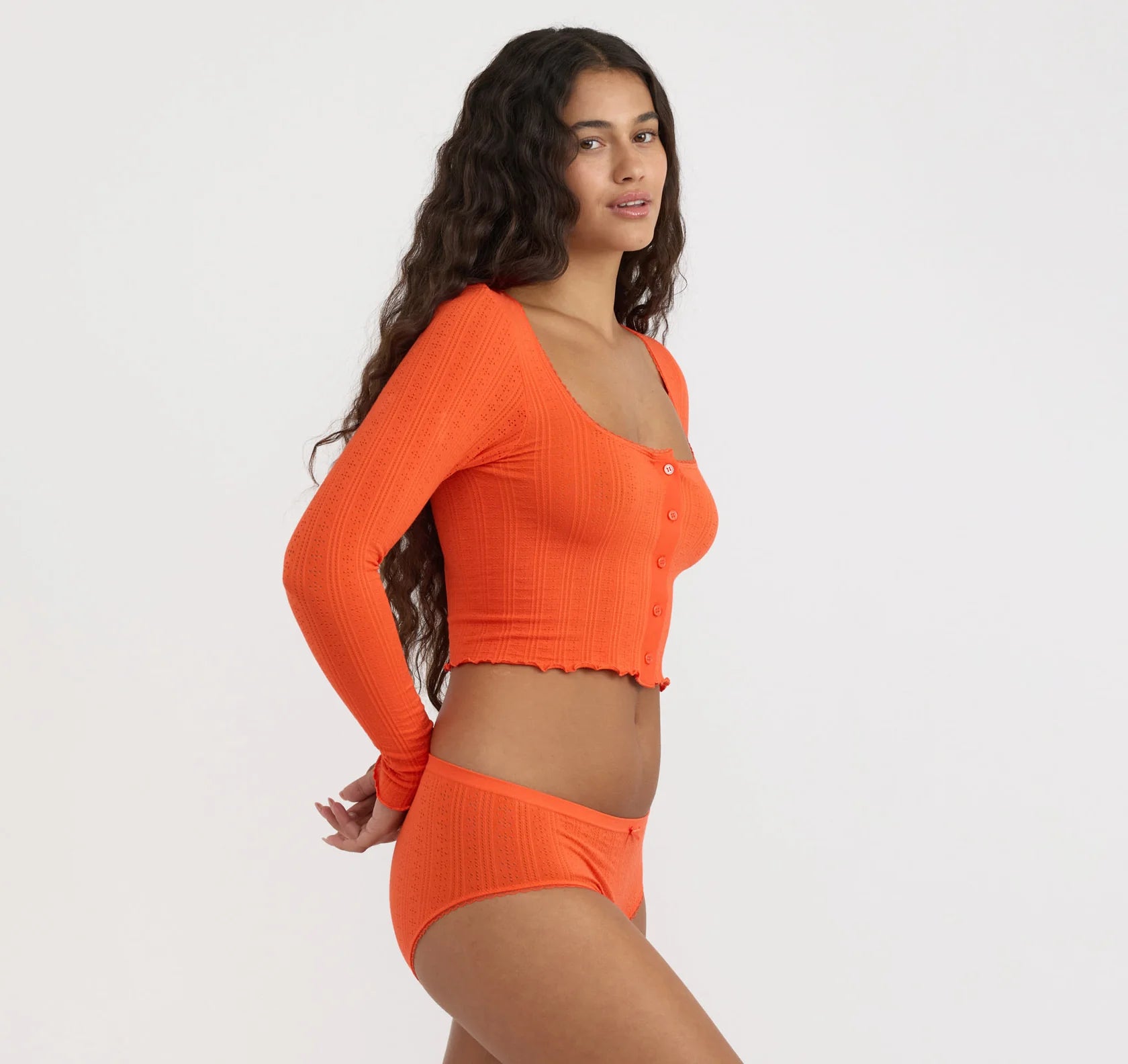 Pointelle Hipster, Vibrant Red