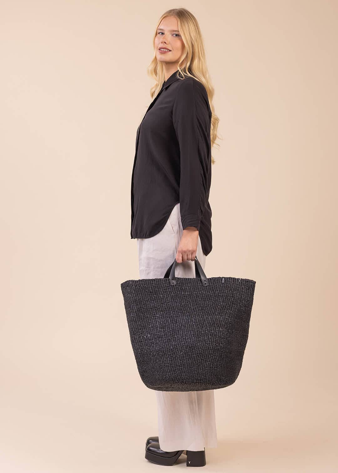 Kiondo Market Basket, Black L