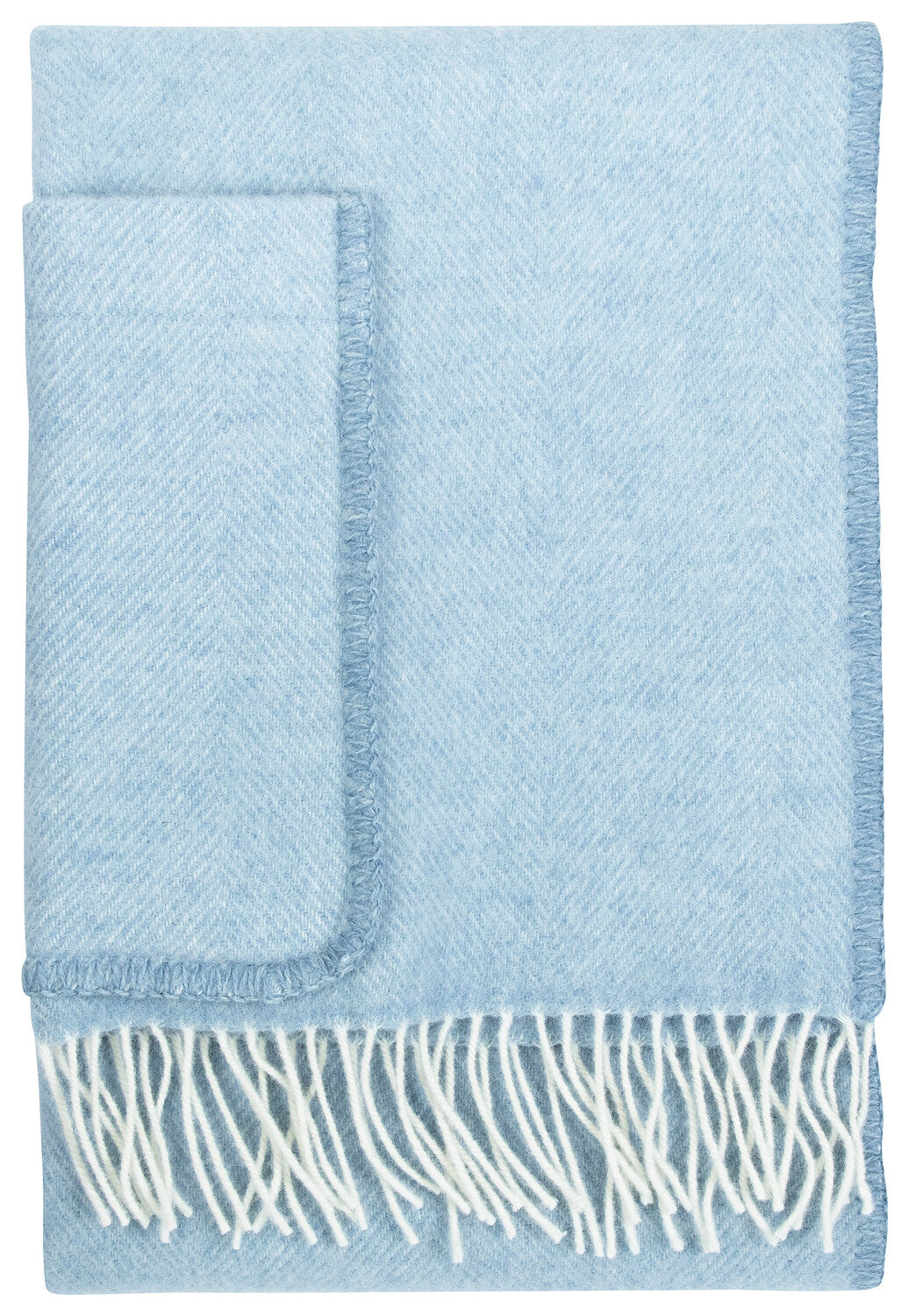 Arvo Pocket Scarf - White Natural Dyed Woad