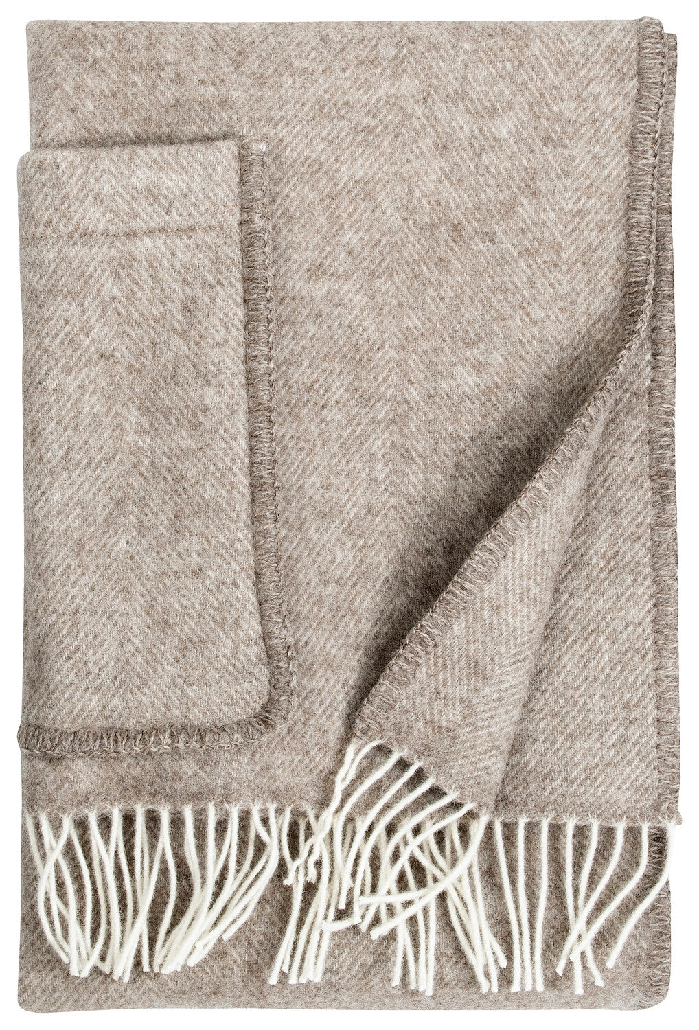 Arvo Pocket Scarf, White - Nature´s Beige
