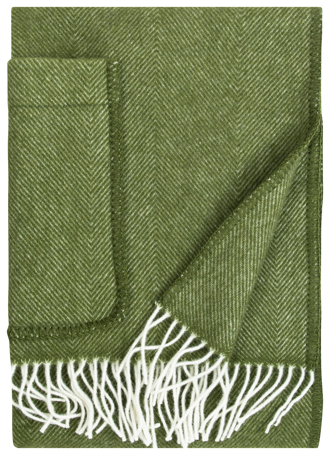 Arvo Pocket Scarf, White - Olive