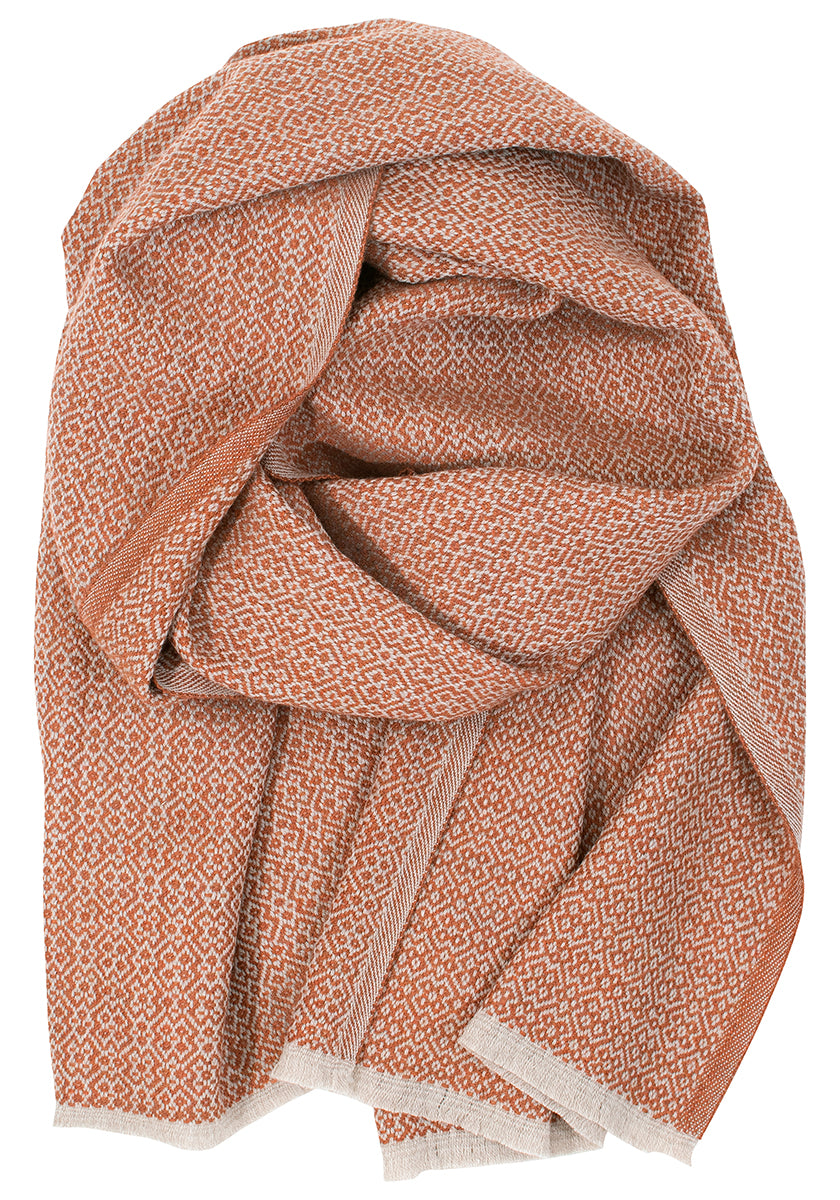 Koli Wool Scarf, Beige/Cinnamon