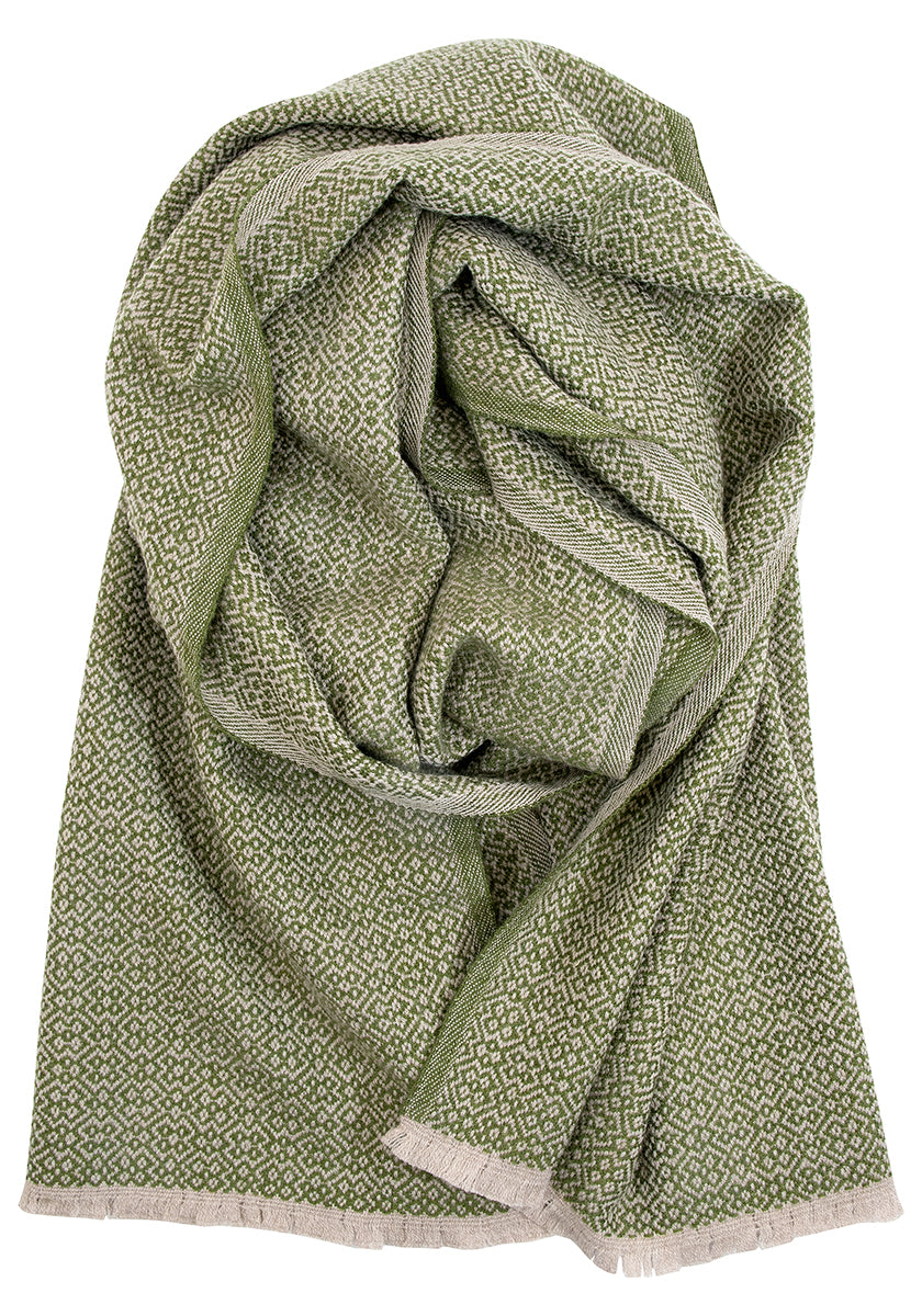Koli Wool Scarf, Beige/Olive