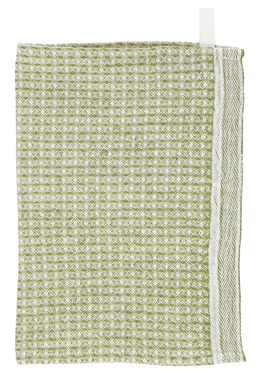 Maija Handtuch/Spültuch, Weiß-Oliv