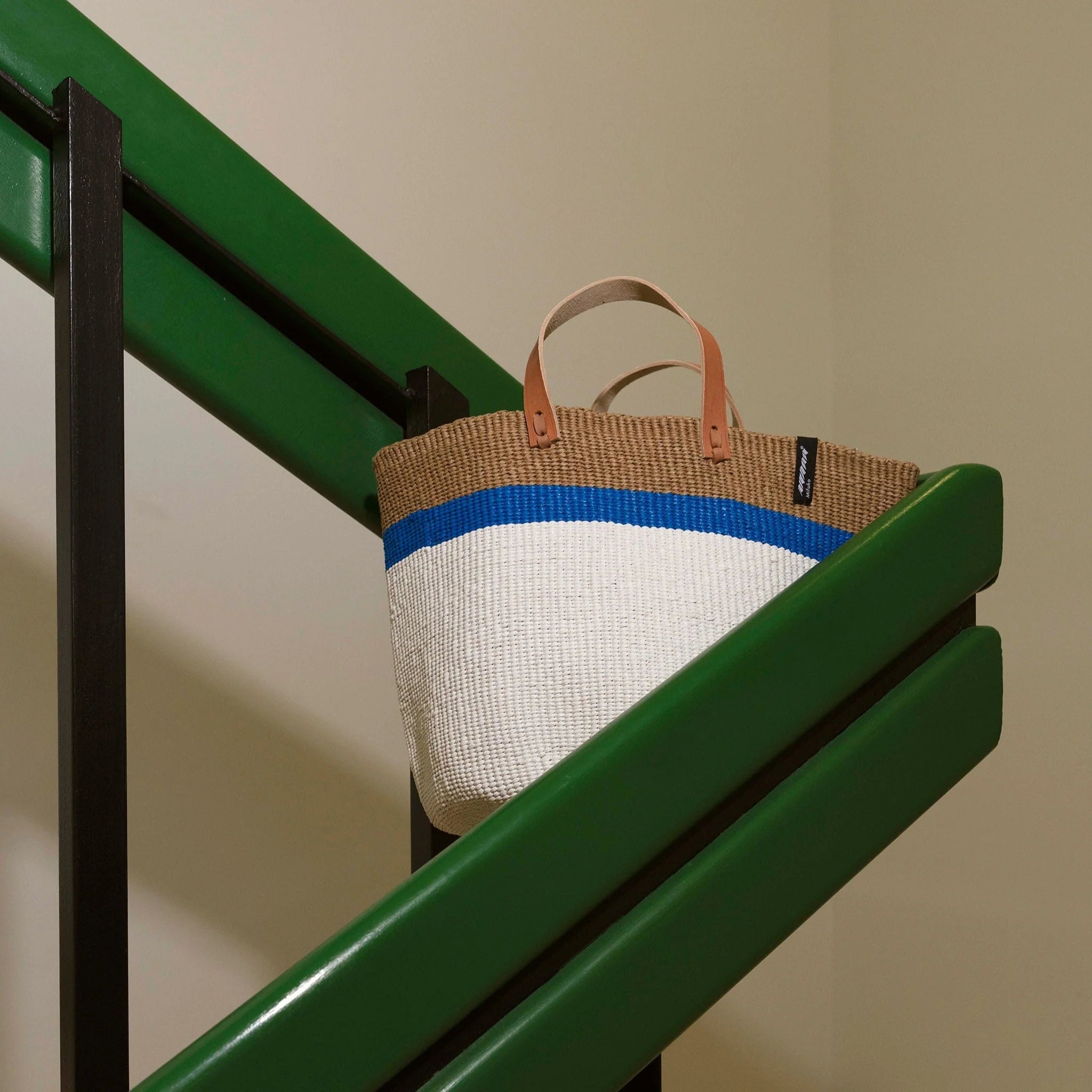 Kiondo Market Basket, Blue Stripe